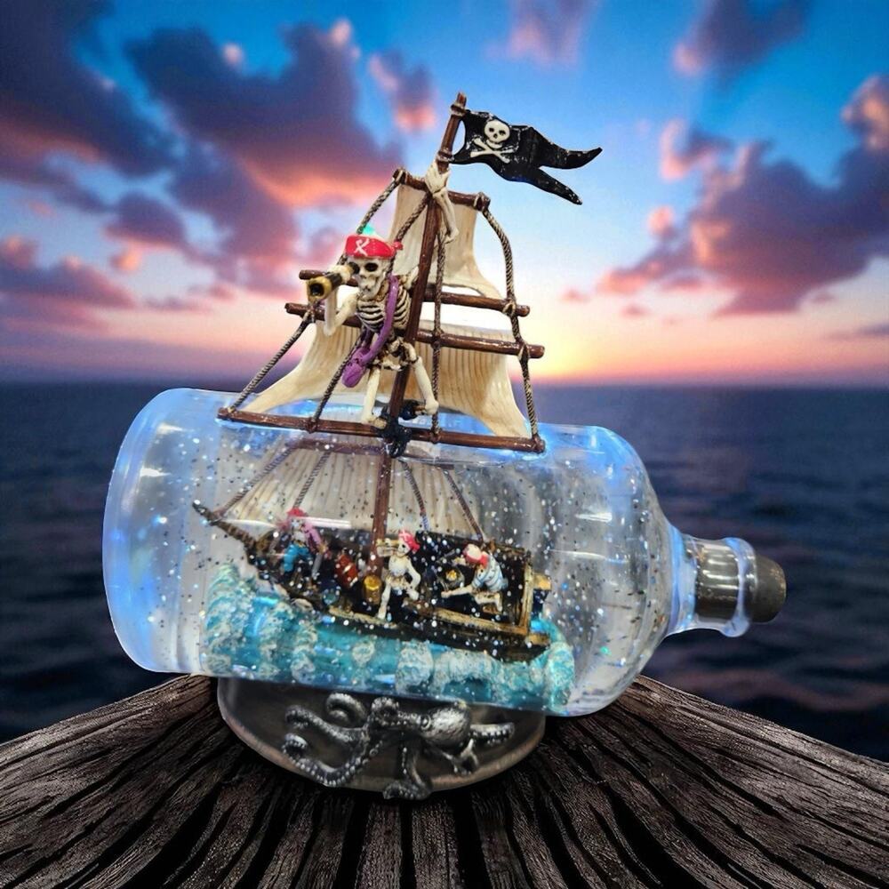 New Pumpkin Hollow Skeleton Pirates Drift Bottle - LED Halloween Decoration